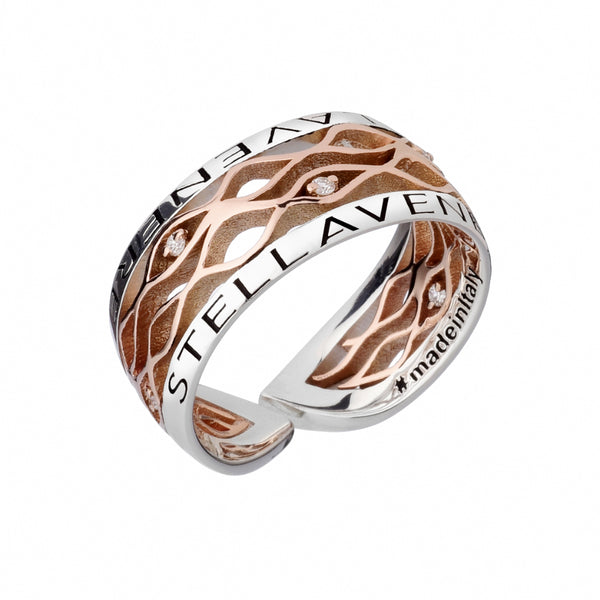 Stellavenere Fascia Oro Rosa Argento 10 Diamanti