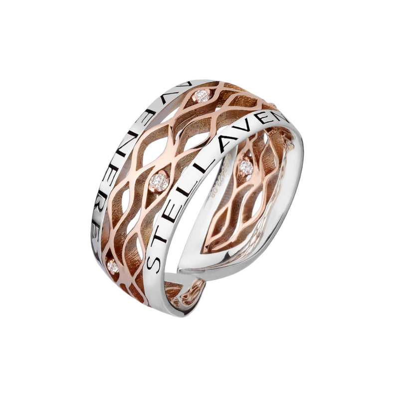 Stellavenere Fascia Oro Rosa Argento 10 Diamanti